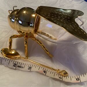 Luxurious Gold Bee-Shaped Honey Jar with Spoon